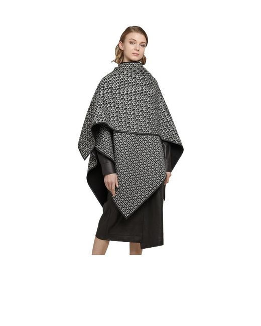 Ferragamo Black Ferragamo Gancini Reversible Knitted Cape