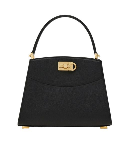 Ferragamo Black Ferragamo The New Studio Box Tote Bag