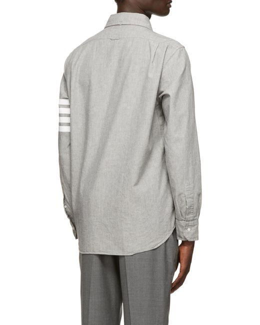 Thom Browne Gray 4-Bar Denim Shirt for men
