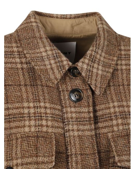 Isabel Marant Brown Isabel Marant Étoile Gislene Checked Long Coat