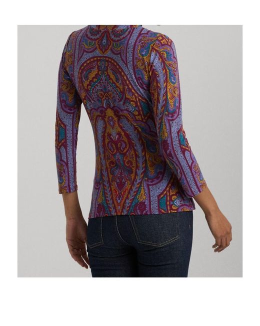 Ralph Lauren Blue Jainab Wrap Top