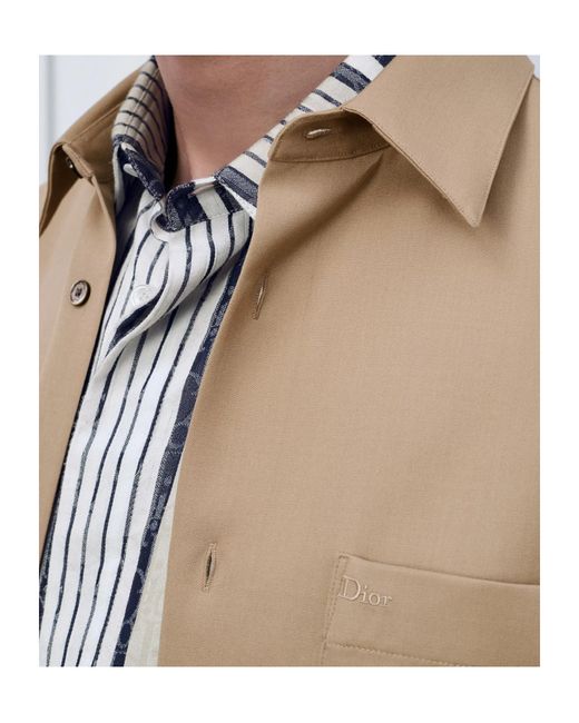 Dior Natural Shirt With Embroidery for men