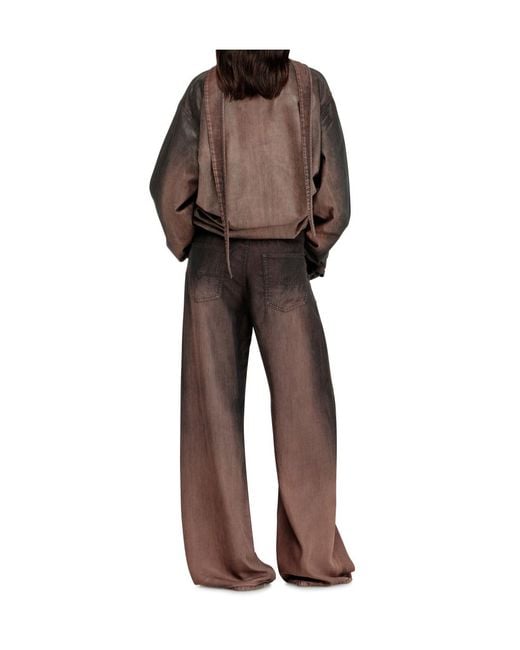 DIESEL Brown D-Sire Wide-Leg Jeans