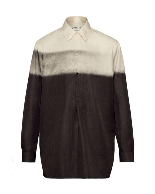 Maison Margiela Gray Trompe L'Oeil Printed Buttoned Shirt