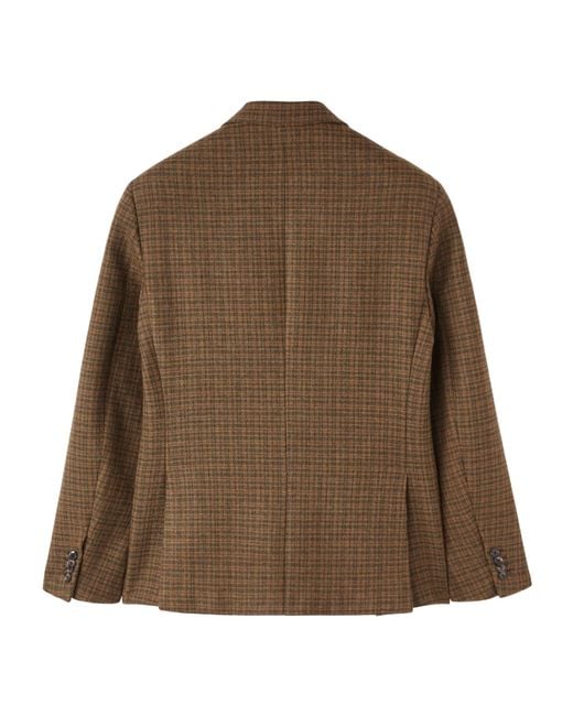 Loro Piana Brown Torino Checked Casual Jacket for men