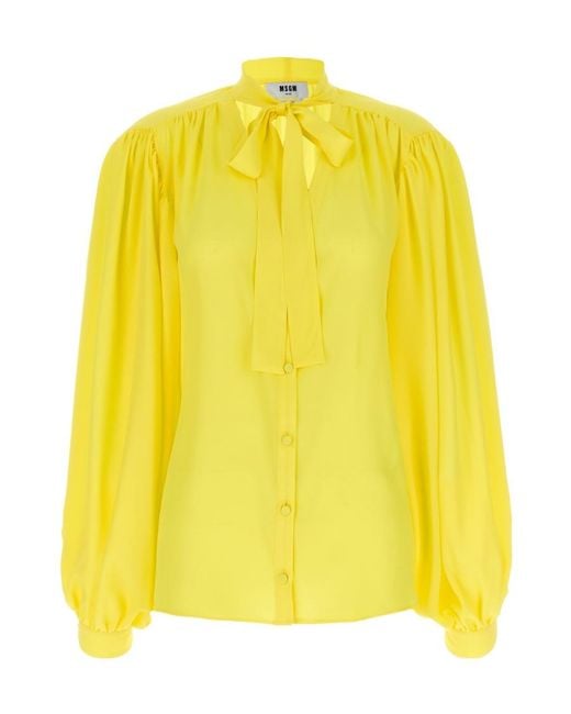 MSGM Yellow Bow Shirt