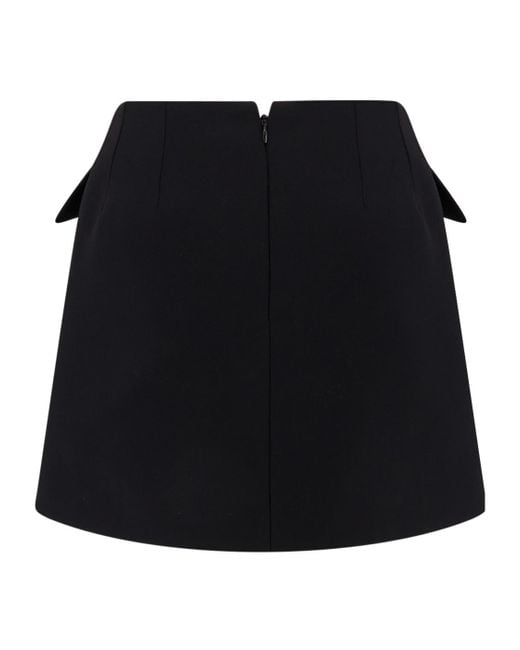 McQueen Black Gabardine Mini Skirt