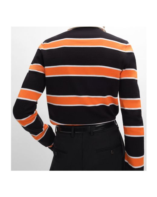 Céline Black Striped Cotton Jersey Polo for men