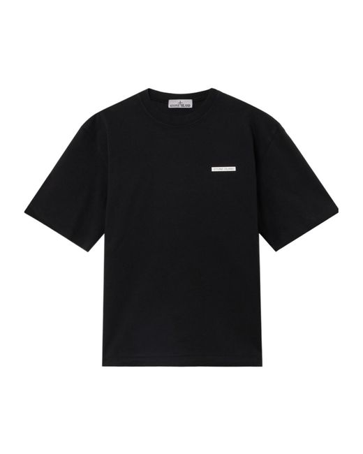 Stone Island Black Regular-Fit Short-Sleeve Crewneck Sweatshirt for men