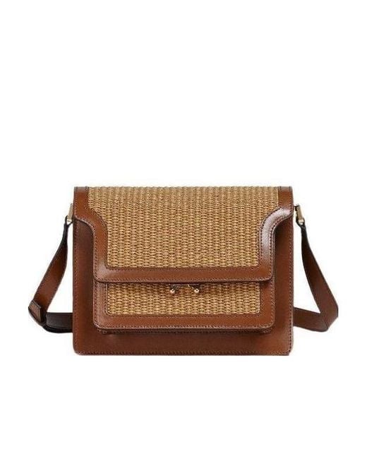 Marni Brown Trunk Soft Medium Bag