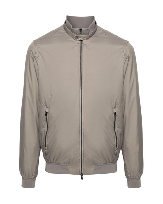 Herno Gray Zip-Up Bomber Jacket for men