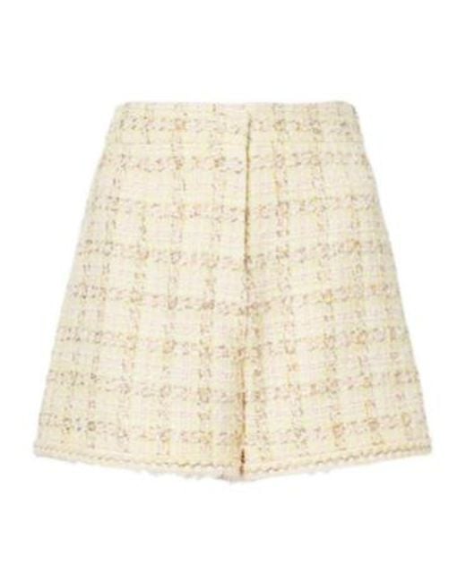 Giambattista Valli Natural Checked Cotton-Blend Shorts