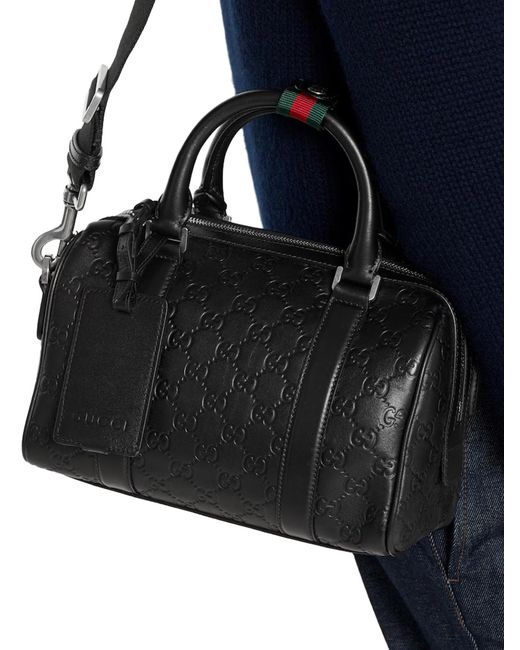Gucci Black Monogram Small Duffle Bag for men