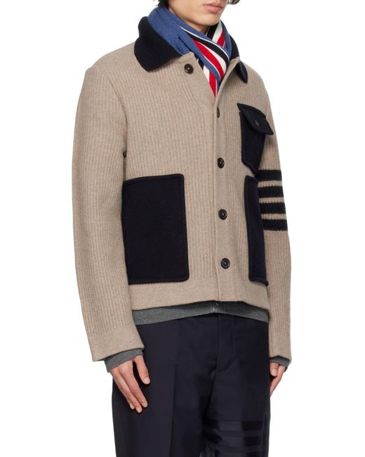 Thom Browne Blue Workmans Virgin-Wool Jacket for men