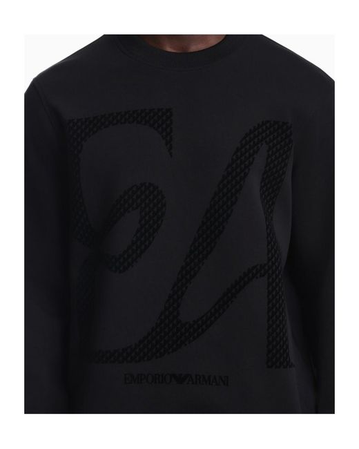 Emporio Armani Black Crew-Neck Sweatshirt for men
