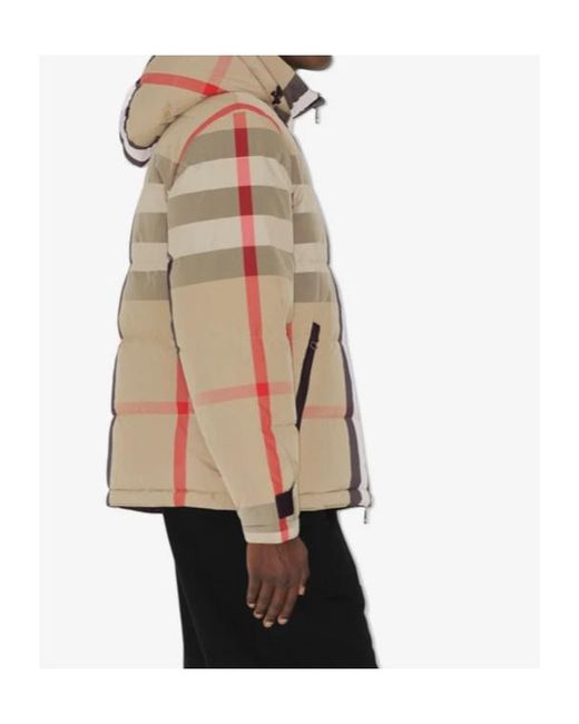 Burberry Brown Reversible Check Puffer Jacket for men