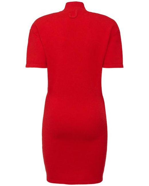 Jacquemus Red La Robe Maille Castagna Wool Mini Dress