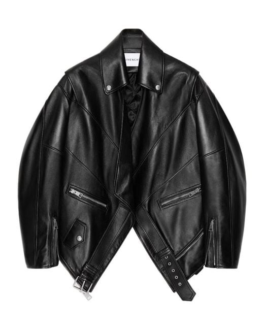 Givenchy Black Back-To-Front Collared Biker Jacket