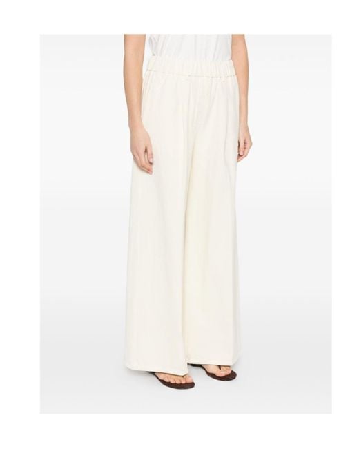 Forte_forte White Elasticated Trousers