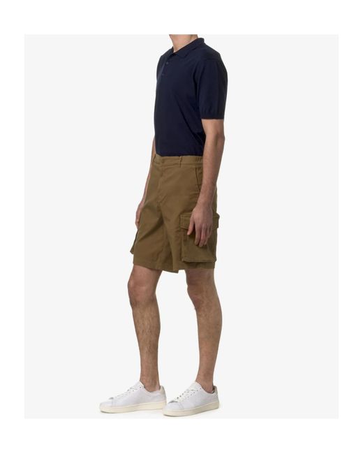 K-Way Green Cargo Pocket Shorts for men