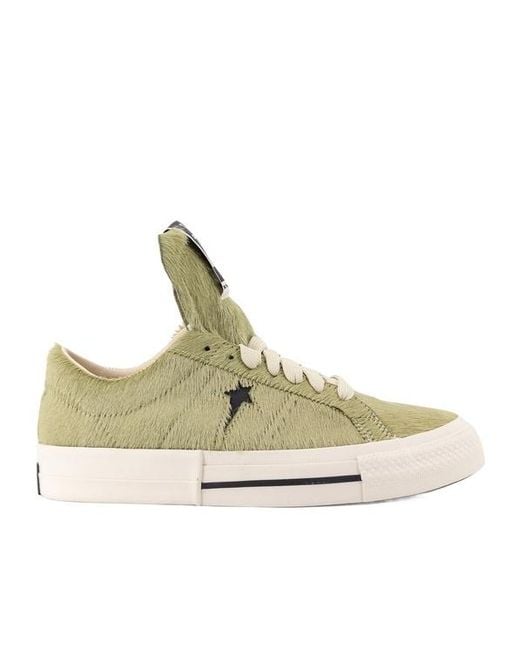 Rick Owens Metallic Faux Fur Trainers