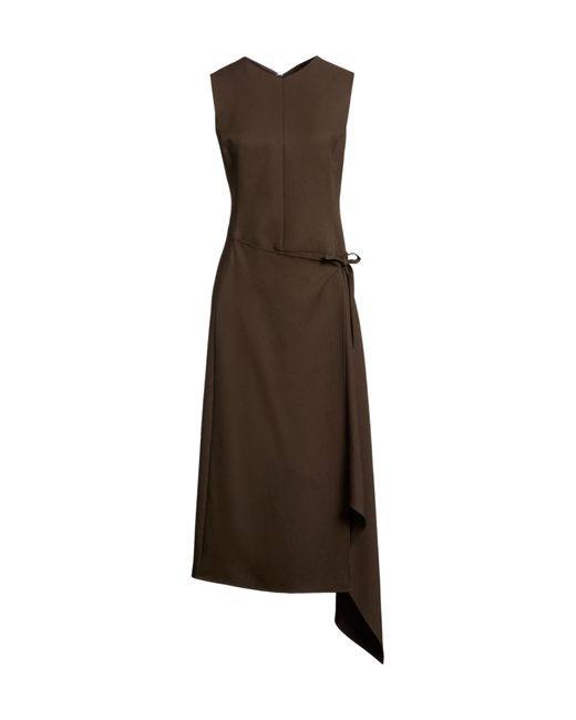Tory Burch Brown Solid Color Sleeveless Dress