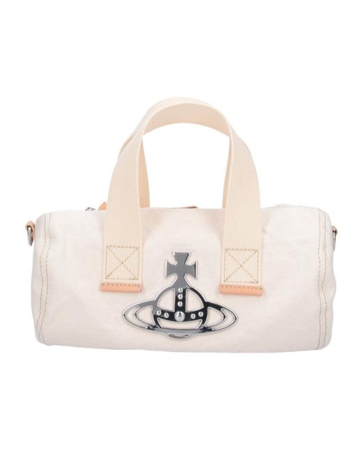 Vivienne Westwood White Paul Cylinder Crossbody Bag