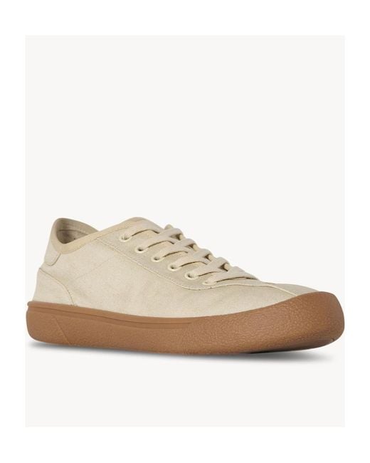 The Row White Round Toe Lace-Up Sneakers