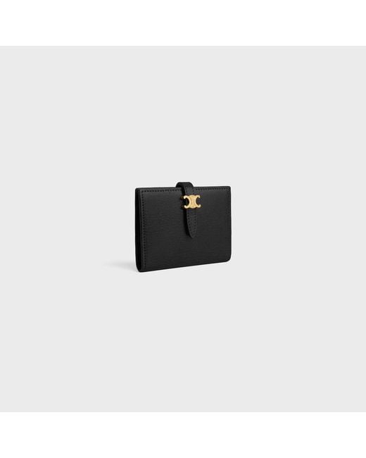 Céline Black Bi-Fold Card Holder Triomphe Pontet