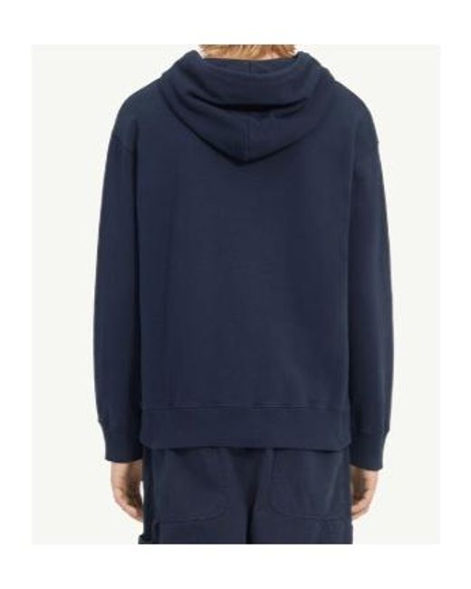 MM6 by Maison Margiela Blue Unbrushed Cotton Hoodie for men