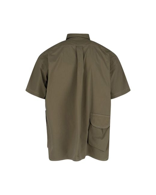 And Wander Green Utility Short Sleeve Shirt for men