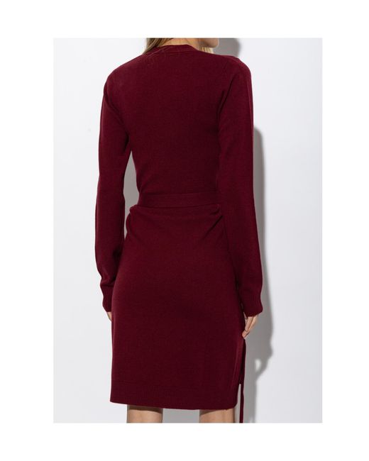 DSquared² Red V-Neck Tie-Front Dress
