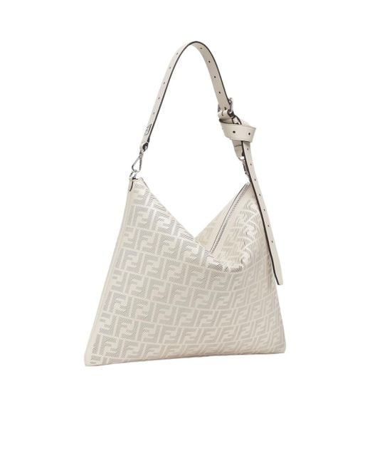Fendi White After Ff Motif Shoulder Bag for men
