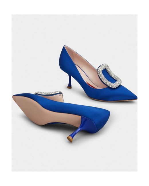 Roger Vivier Blue Viv' Choc Strass Buckle Pumps