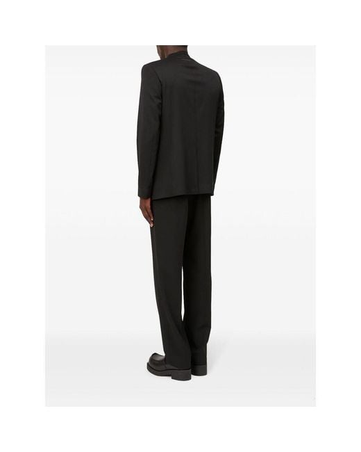 MM6 by Maison Margiela Black Single-Breasted Raw-Cut Edge Blazer for men
