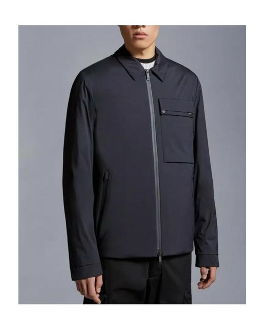 Moncler Blue Tortisse Down Shacket for men