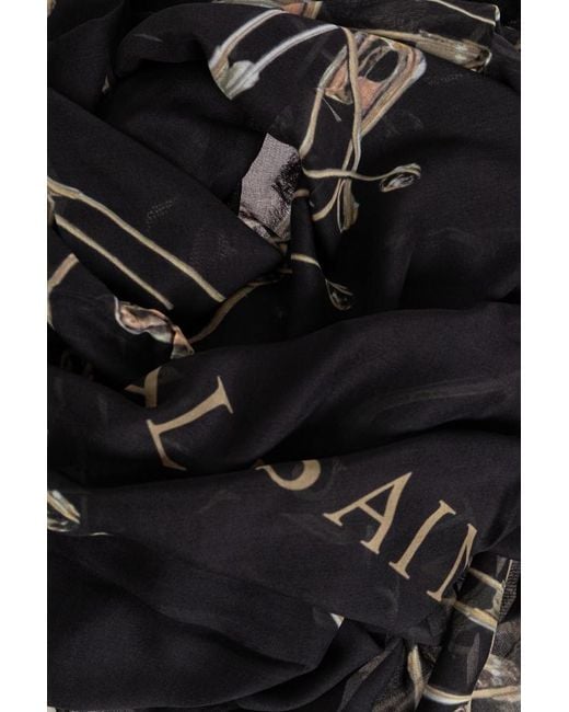 AllSaints Black Versatile Printed Scarf