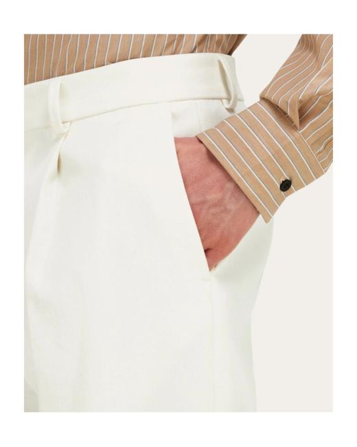Ferragamo White Ferragamo Tailored Straight-Leg Pants for men