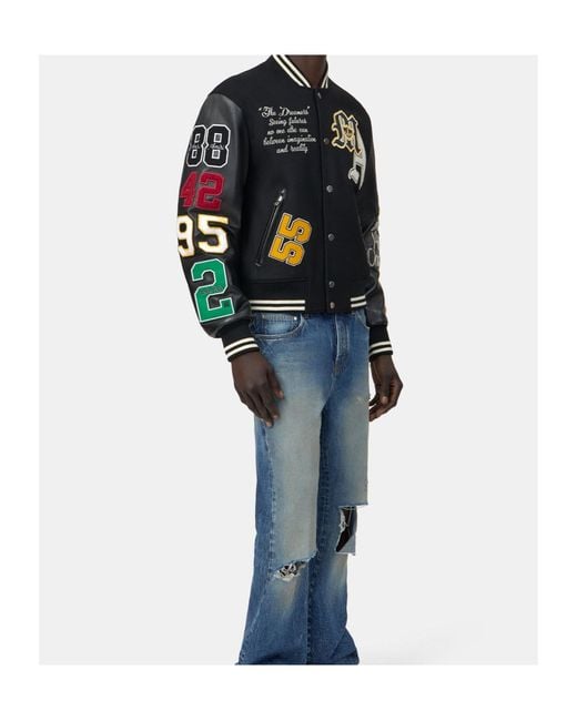 Amiri Black Varsity Patch Jacket for men