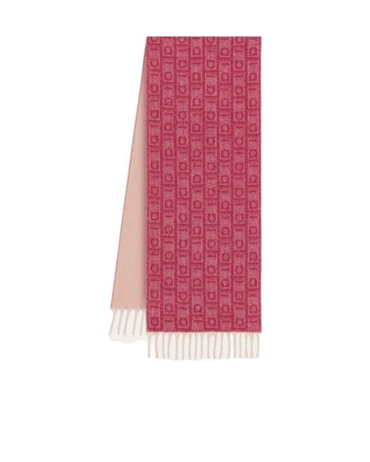 Ferragamo Pink Letter Pattern Scarf