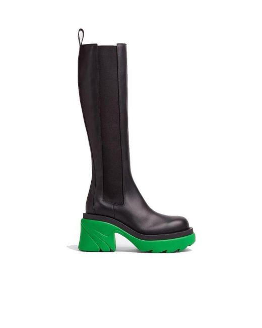 Bottega Veneta Green Flash Knee High Boots