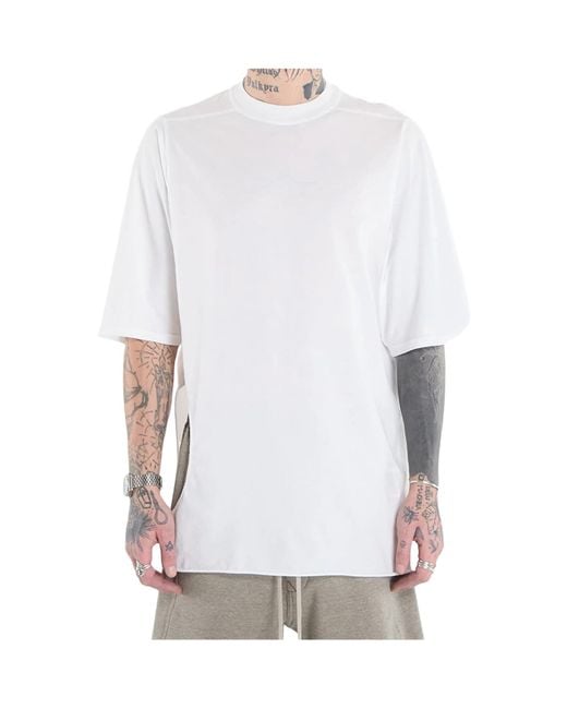 Rick Owens White Subhuman Jumbo Cotton T-Shirt for men