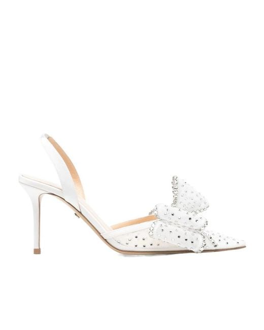 Mach & Mach White Pointed-Toe High-Heeled Sandals