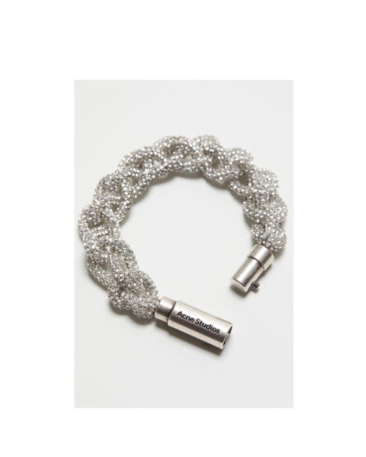 Acne Metallic Crystal-Embellished Cord Bracelet for men