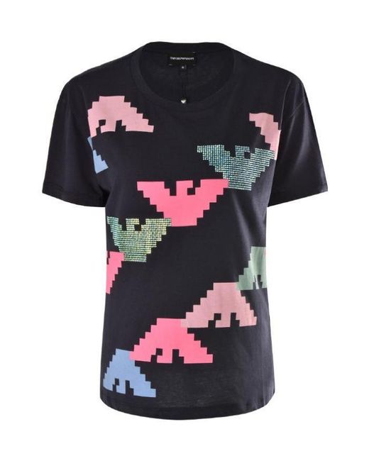 Emporio Armani Black Printed T-Shirt