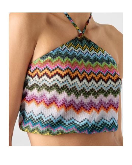 Missoni Blue Top With Zigzag Pattern