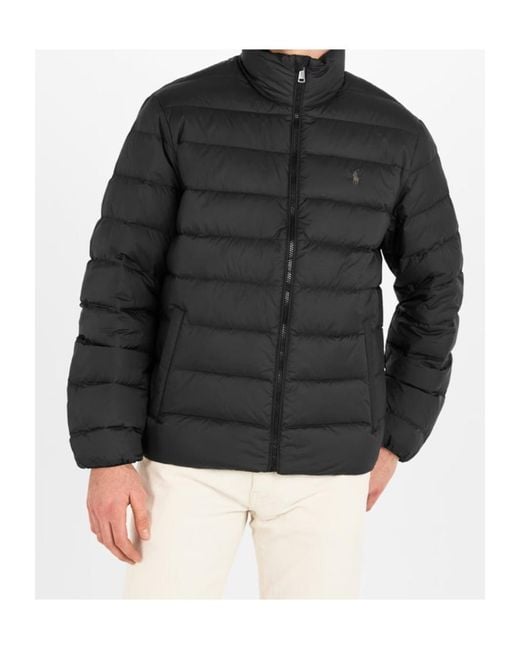 Polo Ralph Lauren Black Logo Quilted Down Jacket for men
