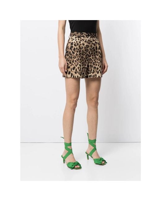 Dolce & Gabbana Natural Leopard Printed Poplin Shorts