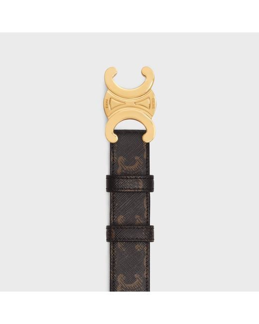 Céline White Triomphe Belt 25Mm