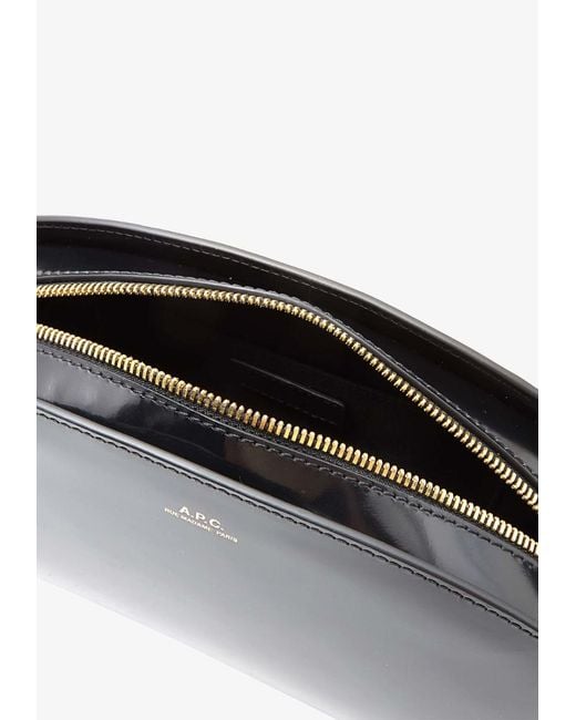 A.P.C. Black Small Demi-Lune Shoulder Bag